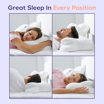CloudAlign Cooling Memory Foam Pillow — Dual Height Neck Support