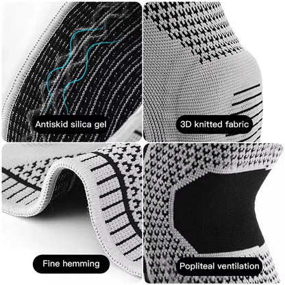 1PC Silicone Knee Pads Strap Patella Medial Support Meniscus Compression Knee Braces for Running Sport Knee Protection