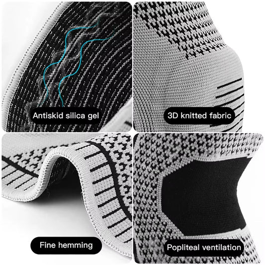 1PC Silicone Knee Pads Strap Patella Medial Support Meniscus Compression Knee Braces for Running Sport Knee Protection