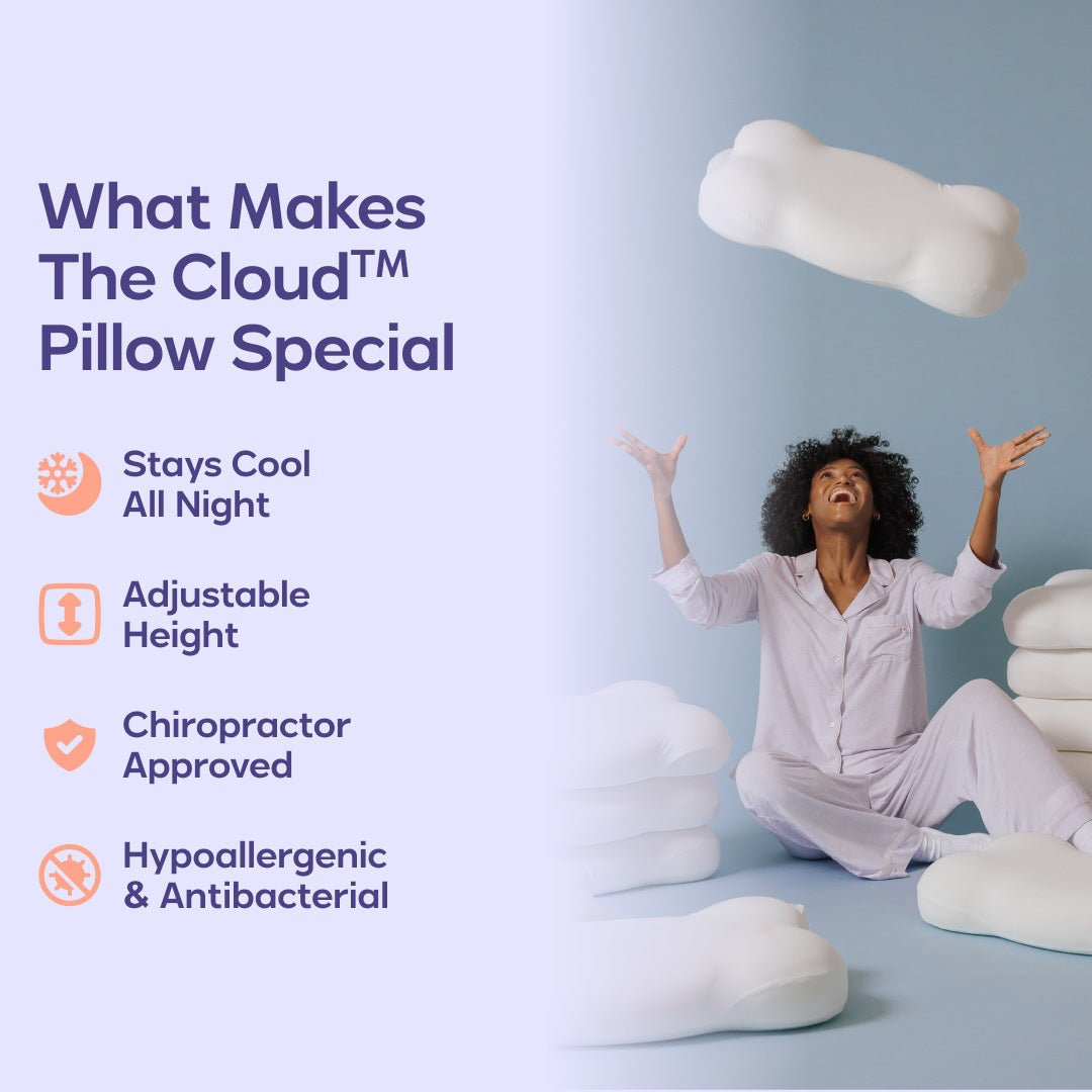 CloudAlign Cooling Memory Foam Pillow — Dual Height Neck Support